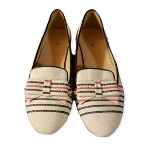 NWOT J.Crew Canvas/Leather Flats